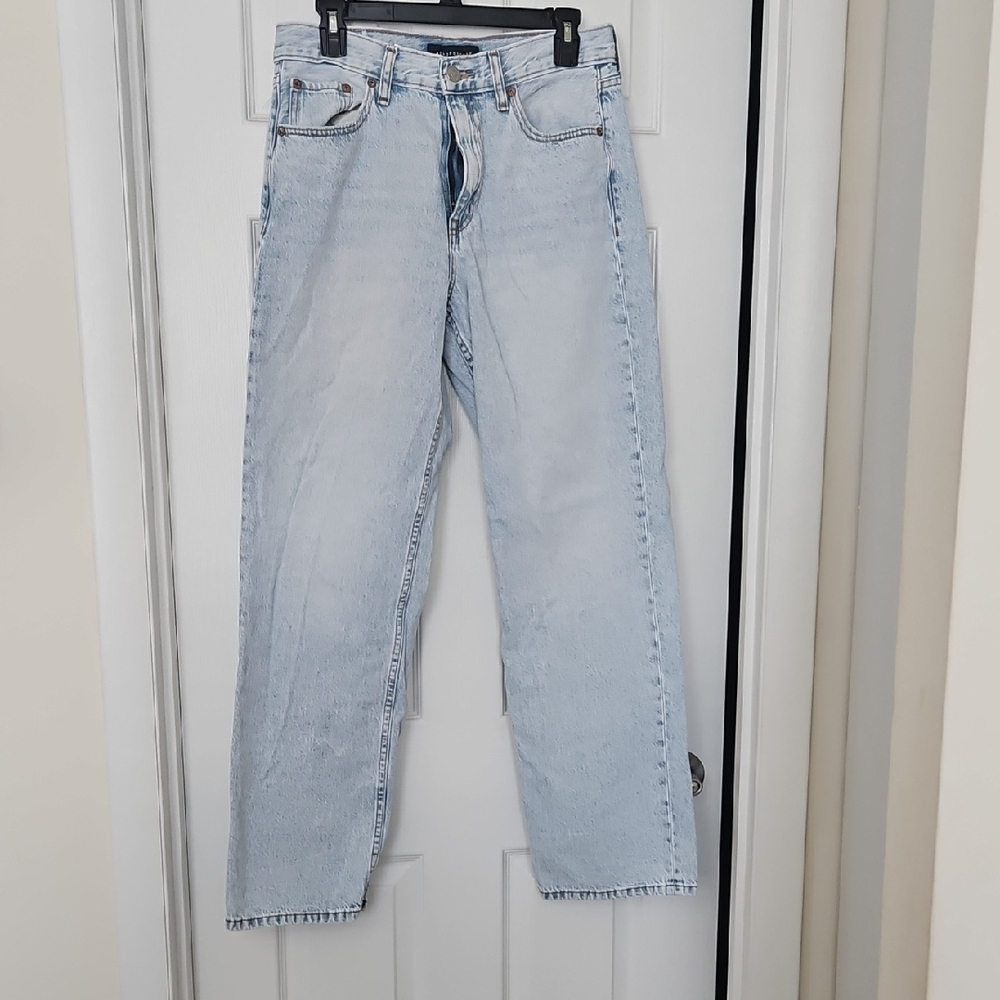 Aeropostale Women's Light Blue High Rise Baggy Jeans